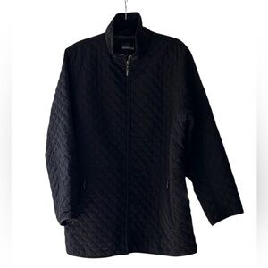Avenue Black Diamond Quilted Full Zip Button Down Coat Size 18/20 EUC